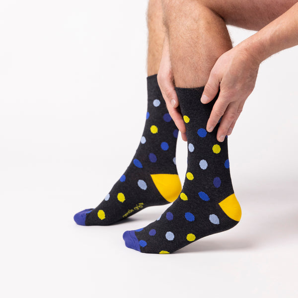 3 Pairs Men's Colourburst Cotton Socks - Spot