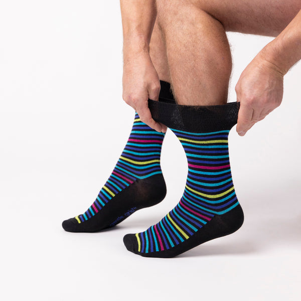 3 Pairs Men's Colourburst Cotton Socks - Stripe