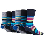 Load image into Gallery viewer, 6 Pairs Men&#39;s Colourburst Cotton Socks - Stripe
