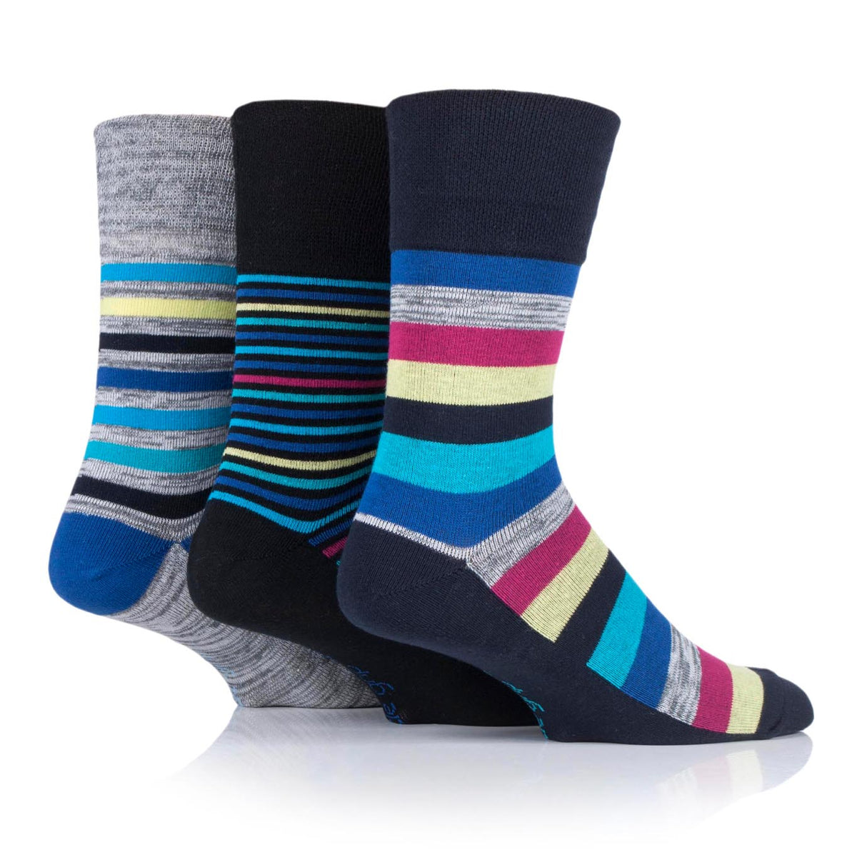 3 Pairs Men's Colourburst Cotton Socks - Stripe