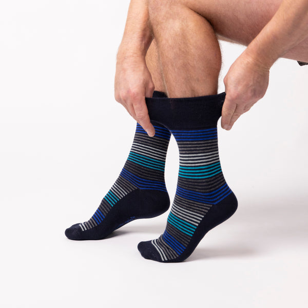 3 Pairs Men's Cotton Socks - Linear Vision