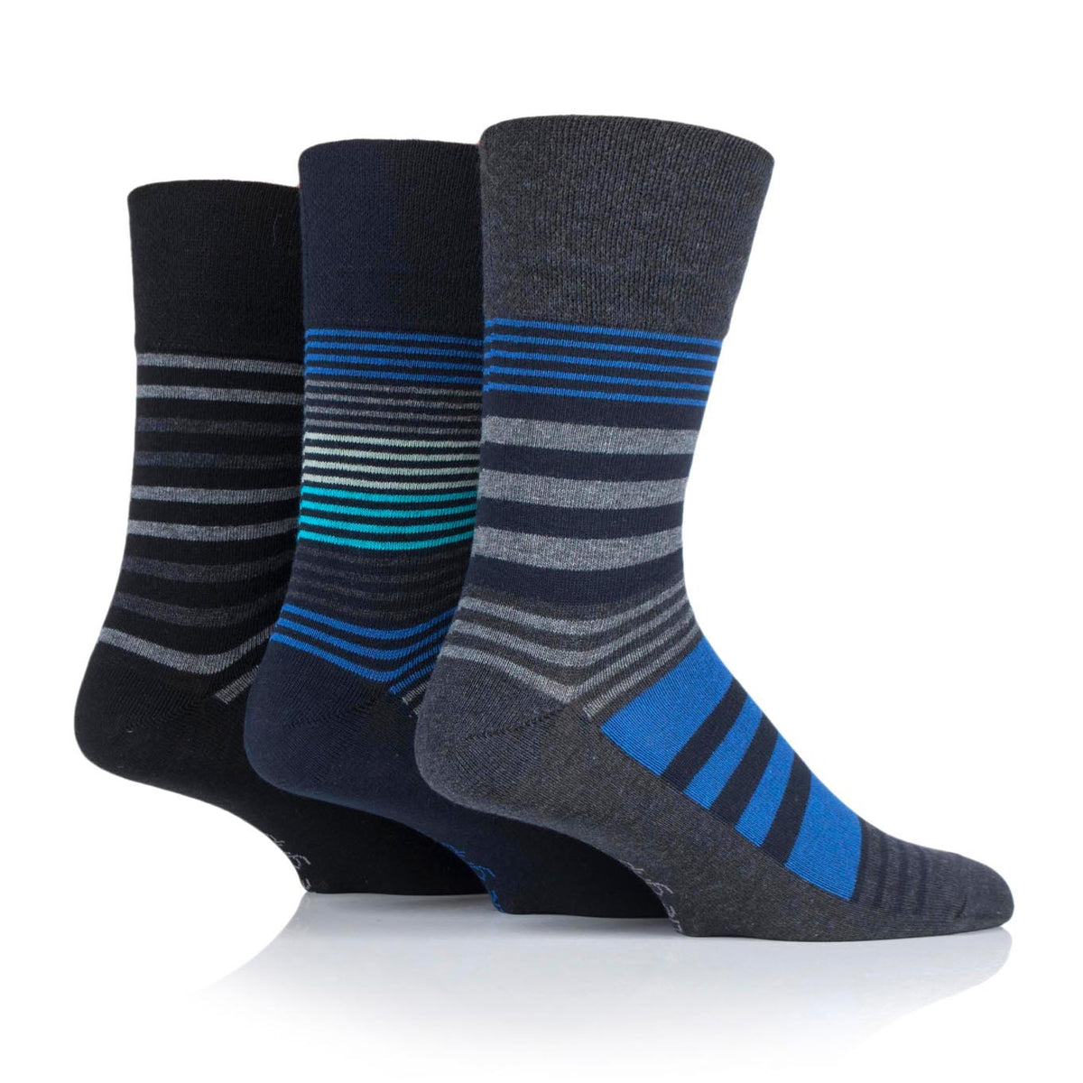 3 Pairs Men's Cotton Socks - Linear Vision