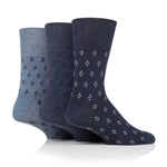 Load image into Gallery viewer, 3 Pairs Men's Twilight Cotton Socks - Navy/Denim
