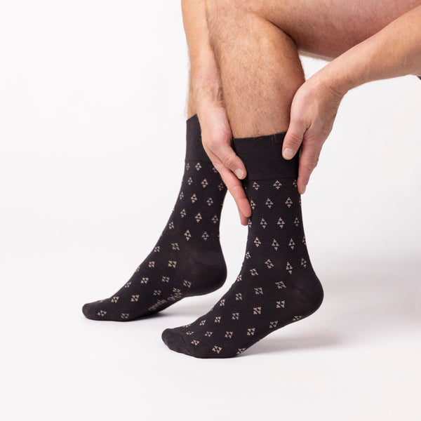 3 Pairs Men's Twilight Cotton Socks - Brown/Natural