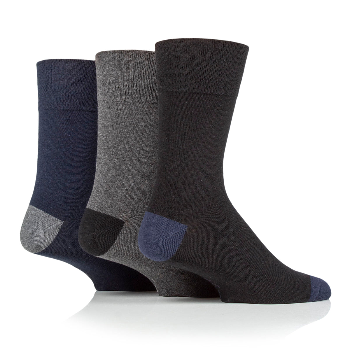 3 Pairs Men's Apex Cotton Socks - Black Mix
