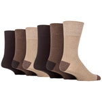 Load image into Gallery viewer, 6 Pairs Men&#39;s Apex Cotton Socks - Brown
