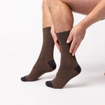 Load image into Gallery viewer, 3 Pairs Men's Apex Cotton Socks - Brown
