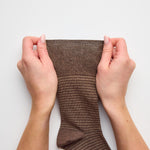 Load image into Gallery viewer, 3 Pairs Men's Nova Fine Stripe Cotton Socks - Brown/Natural
