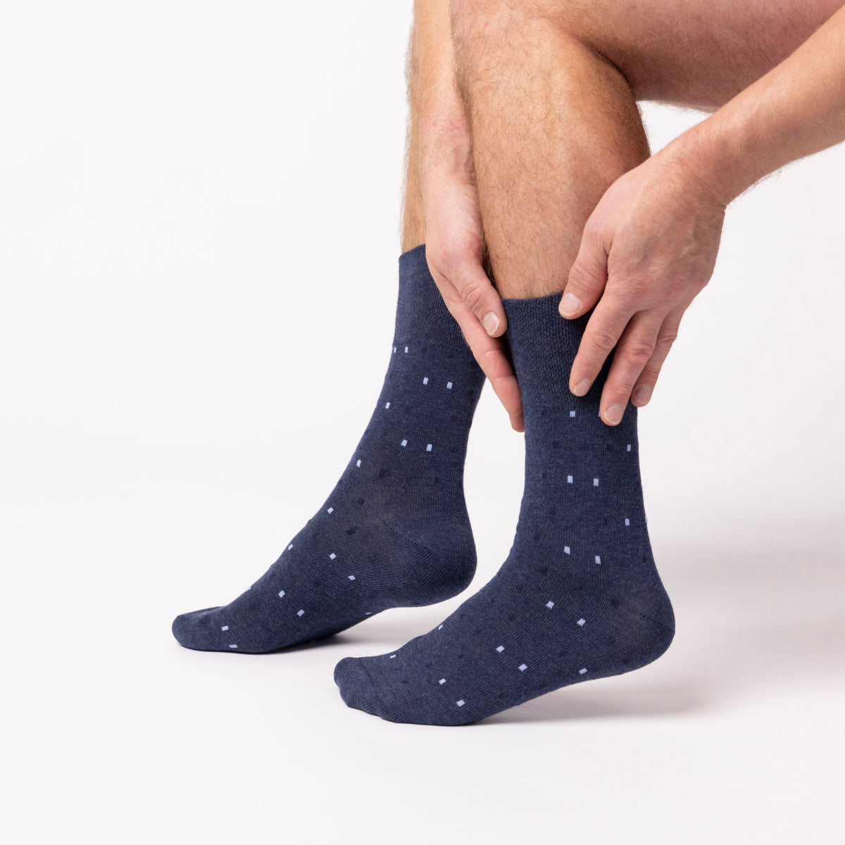 3 Pairs Men's Concerto Cotton Socks - Navy/Denim