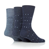 3 Pairs Men's Concerto Cotton Socks - Navy/Denim
