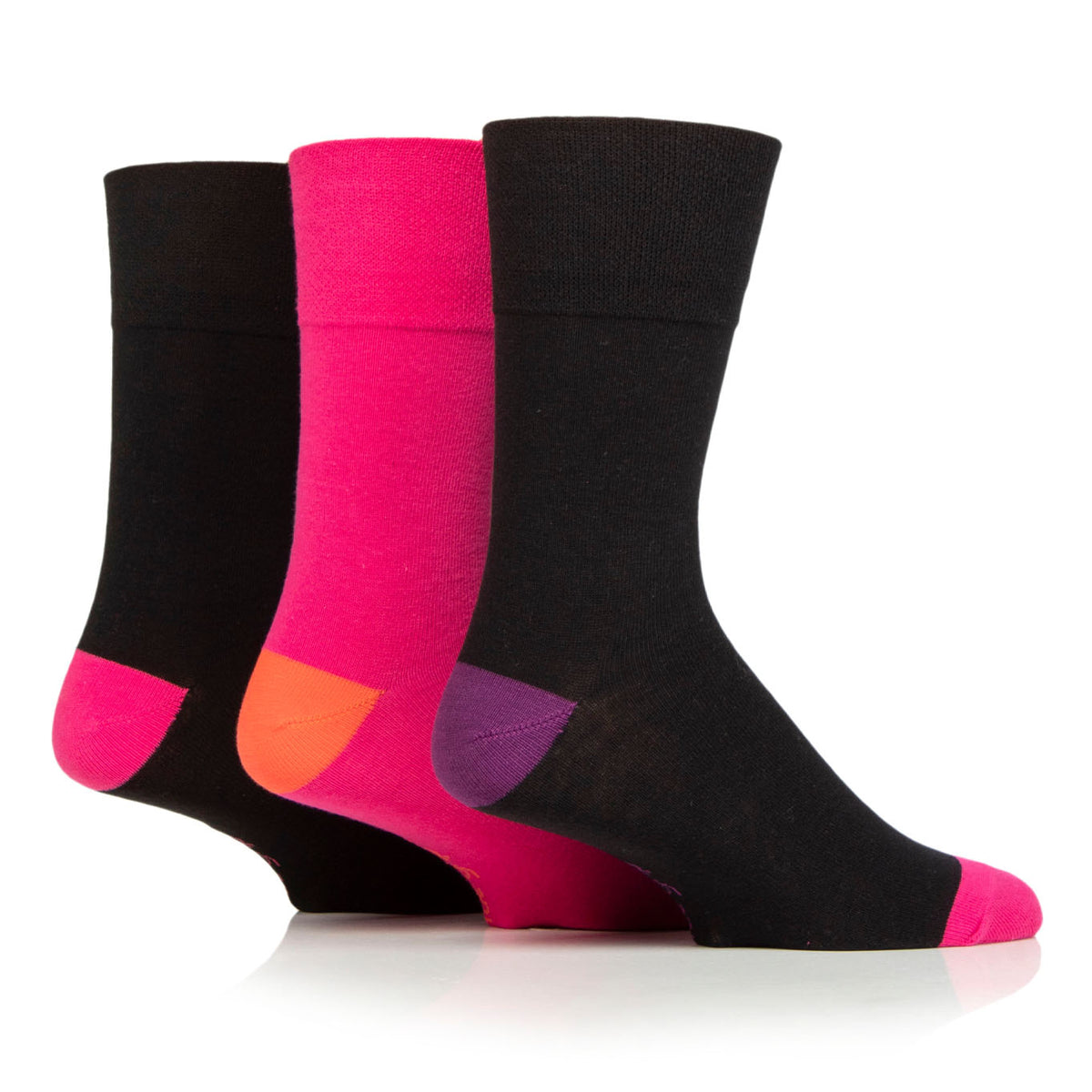 3 Pairs Ladies Plus Size Colourburst Cotton Socks - Crazy