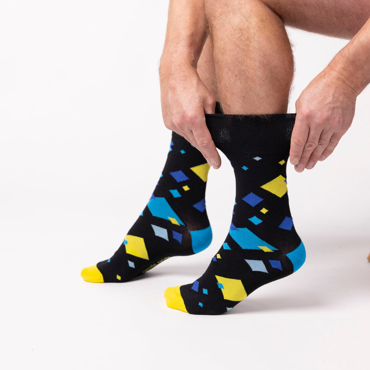 3 Pairs Men's Colourburst Cotton Socks - Angular Arena