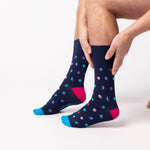 Load image into Gallery viewer, 3 Pairs Men's Colourburst Cotton Socks - Neon Dots
