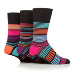 Load image into Gallery viewer, 3 Pairs Ladies Plus Size Colourburst Cotton Socks - Stripe
