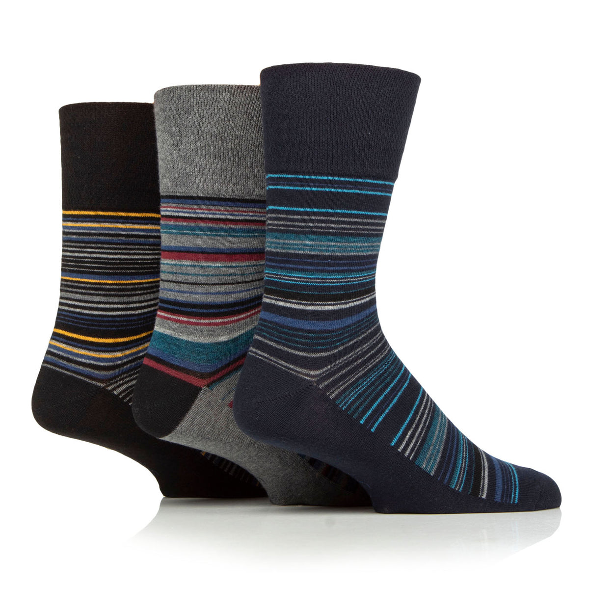 3 Pairs Men's Cotton Socks - Micro Stripes