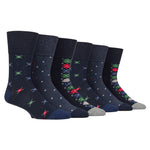 Load image into Gallery viewer, 6 Pairs Men&#39;s Argyle Cotton Socks - Motif
