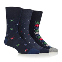3 Pairs Men's Argyle Cotton Socks - Motif