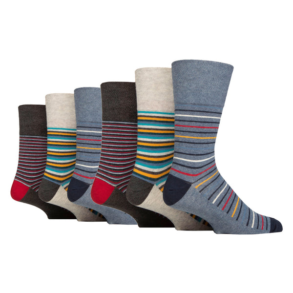 6 Pairs Men's Cotton Socks - Stripe Connection