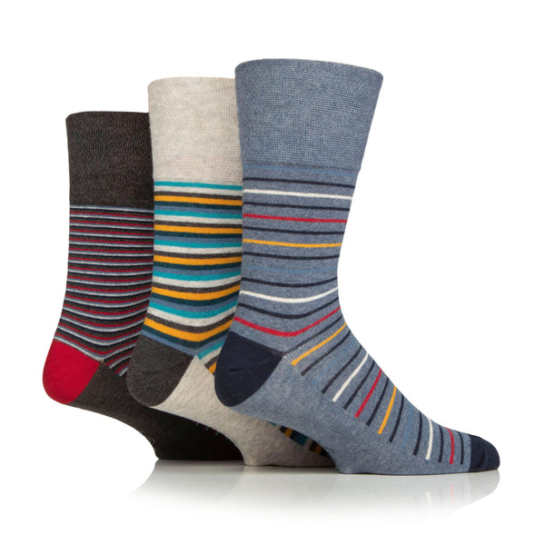 3 Pairs Men's Cotton Socks - Stripe Connection