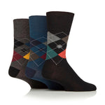 Load image into Gallery viewer, 3 Pairs Men's Argyle Cotton Socks - Rustic Mix
