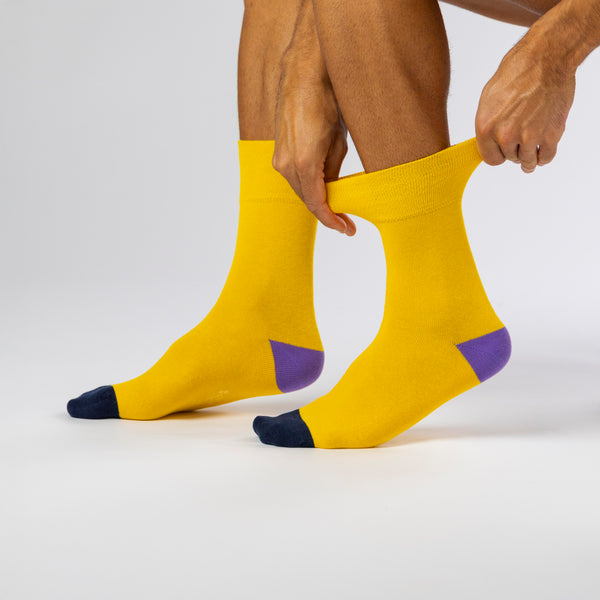 3 Pairs Men's Colourburst Cotton Socks - Colour Hybrid