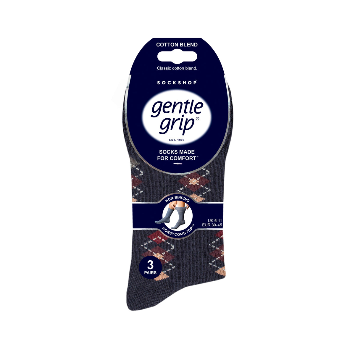 3 Pairs Men's Cotton Socks - Book Club