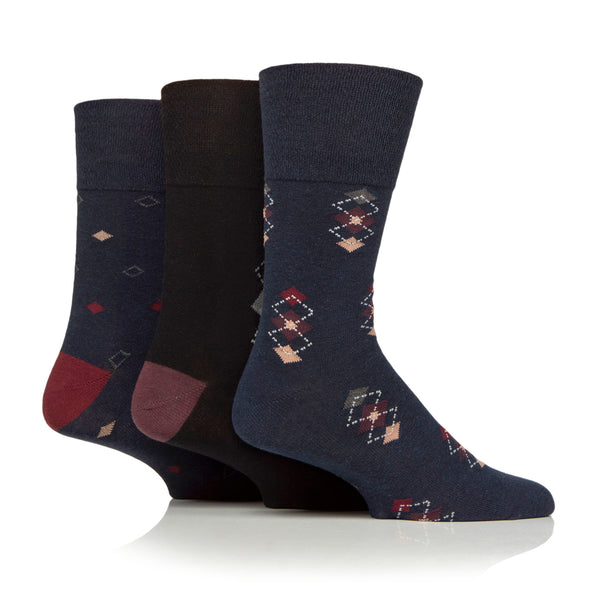 3 Paar Herren-Baumwollsocken – Modernisiertes Argyle