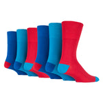 Load image into Gallery viewer, 6 Pairs Men&#39;s Colourburst Cotton Socks - Royal
