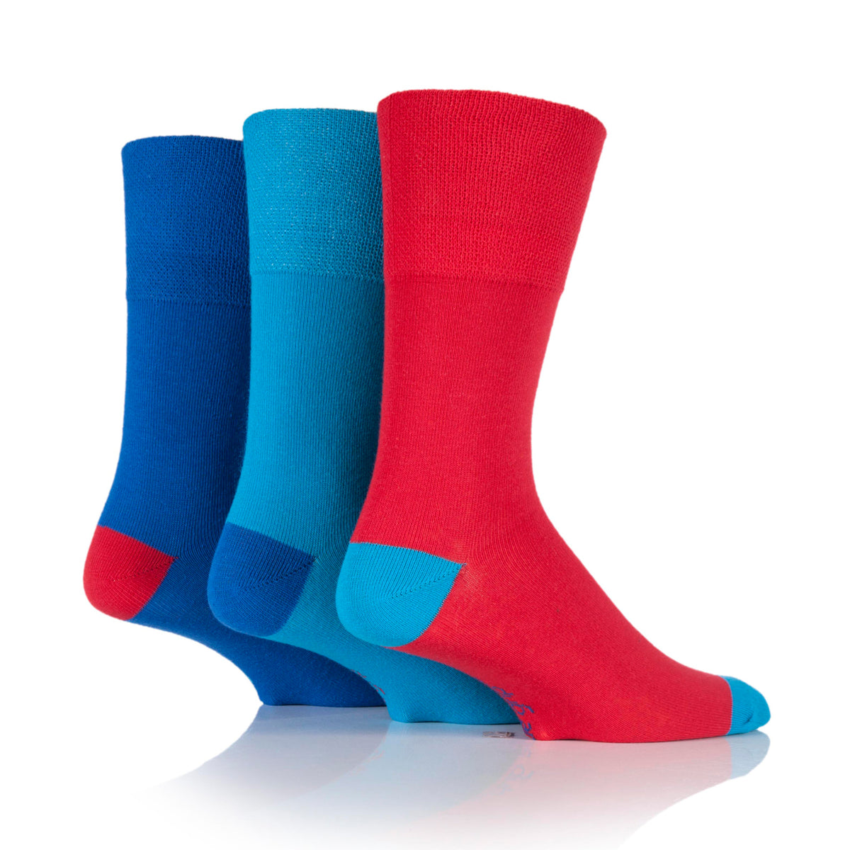 3 Pairs Men's Colourburst Cotton Socks - Royal