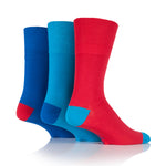 Load image into Gallery viewer, 3 Pairs Men's Colourburst Cotton Socks - Royal
