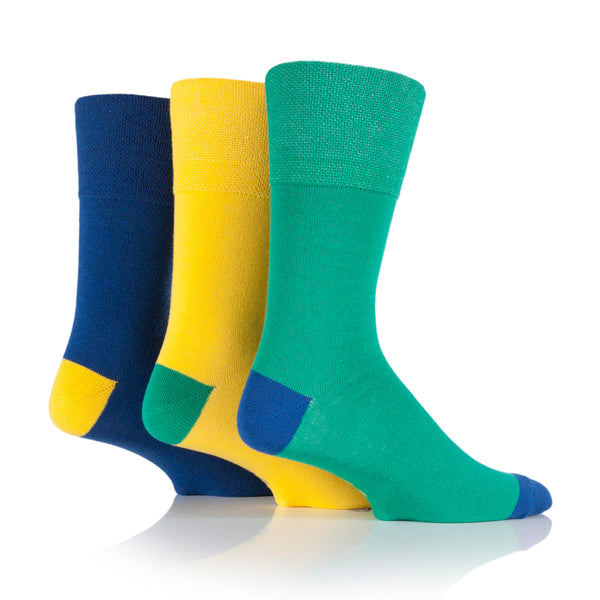 3 Pairs Men's Colourburst Cotton Socks - Leisure