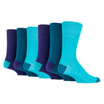 Load image into Gallery viewer, 6 Pairs Men&#39;s Colourburst Cotton Socks - Aqua
