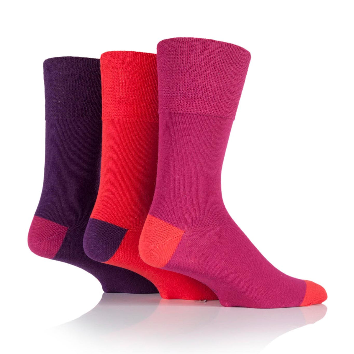 3 Pairs Men's Colourburst Cotton Socks - Fiery