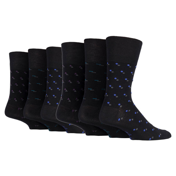 6 Pairs Men's Bamboo Socks - Black Suit Mono