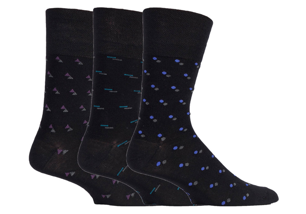 3 Pairs Men's Cotton Socks - Suit Black