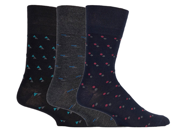3 Pairs Men's Cotton Socks - Suit Black/Navy/Charcoal