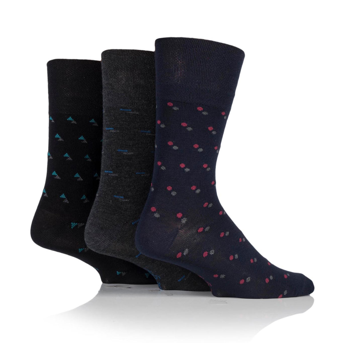3 Pairs Men's Bamboo Socks - Suit Black/Navy/Charcoal