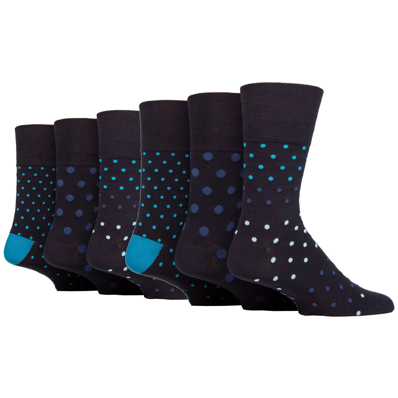 6 Pairs Men's Bamboo Socks - Navy Eclipse