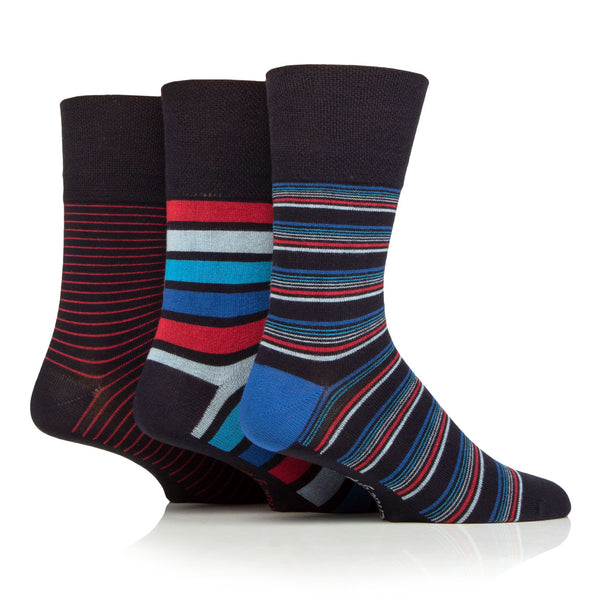 3 Pairs Men's Bamboo Socks - Sailor Stripe