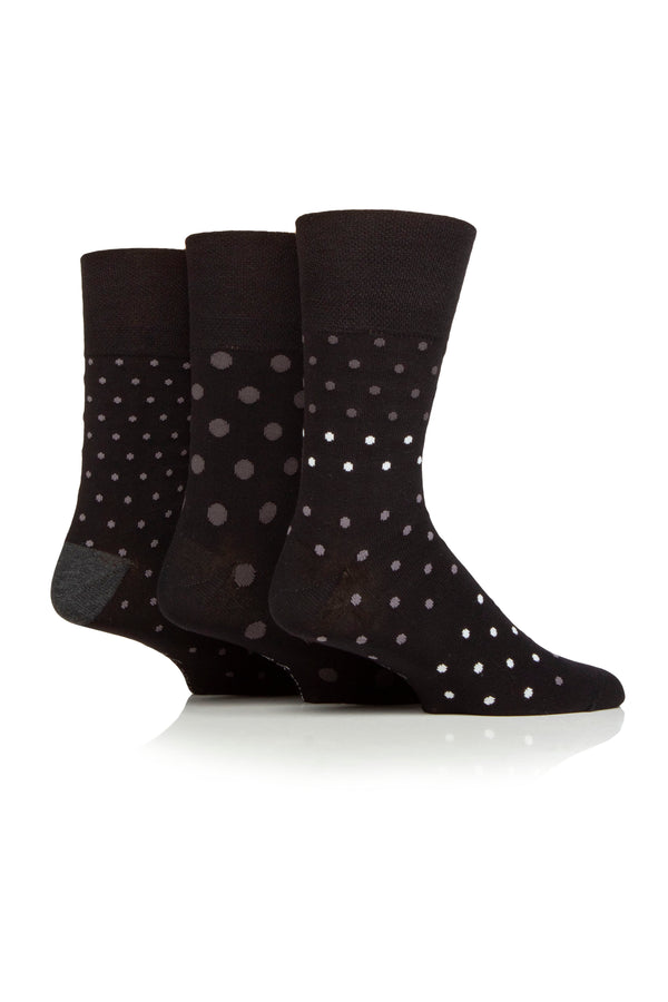 3 Pairs Men's Cotton Socks - Monochrome Eclipse