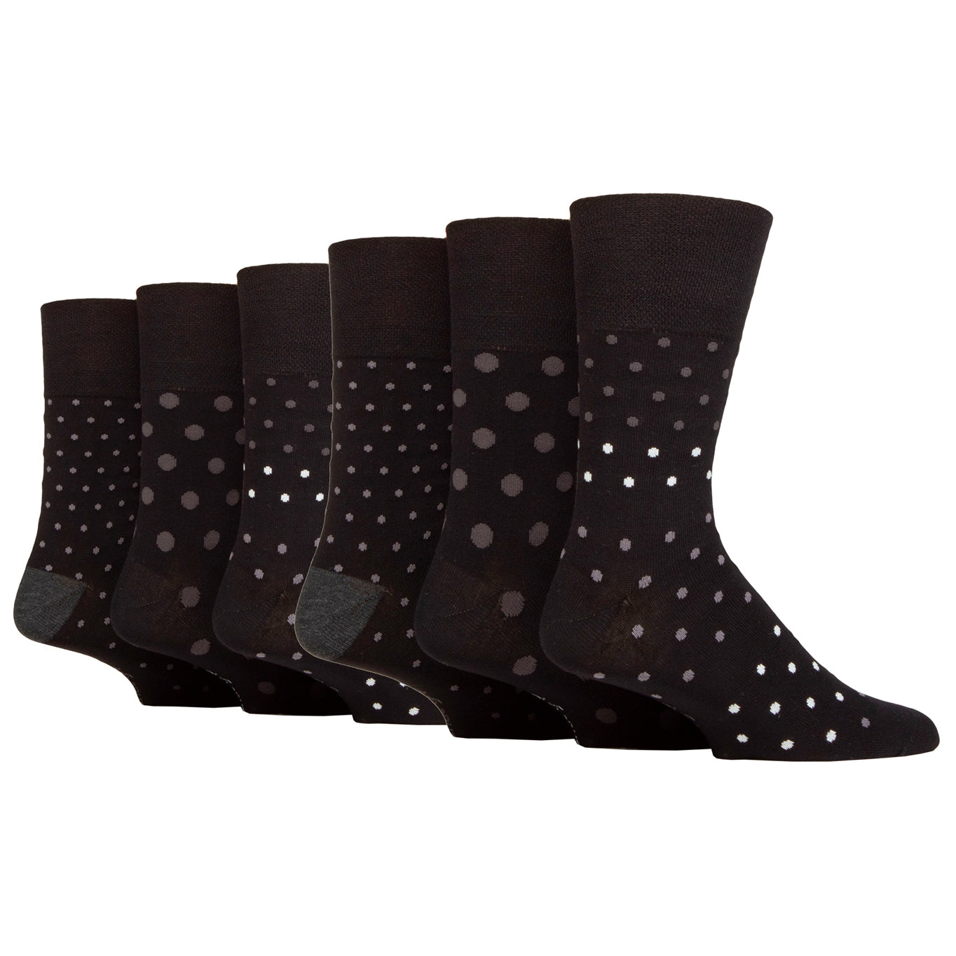 6 Pairs Men's Bamboo Socks - Monochrome Eclipse