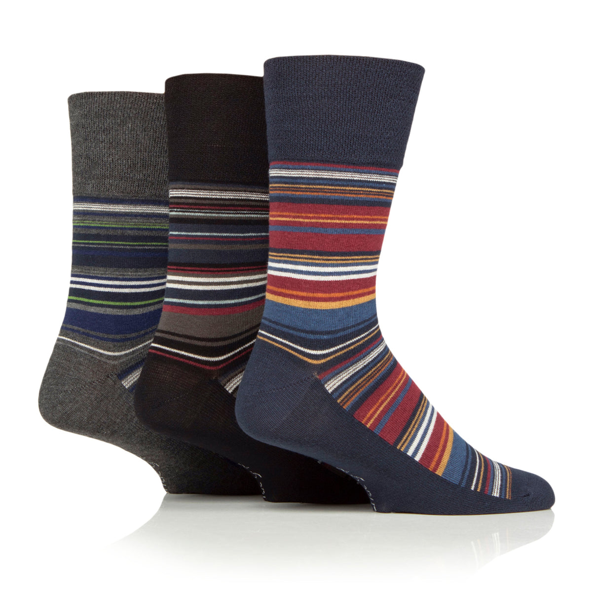 3 Pairs Men's Bamboo Socks - Micro Stripe
