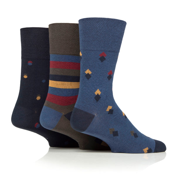 3 Pairs Men's Bamboo Socks - Motif