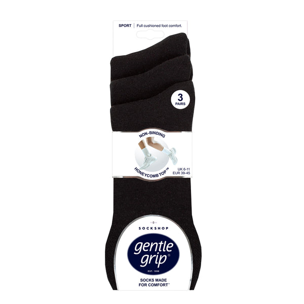 3 Pairs Mens Sports Socks - Black