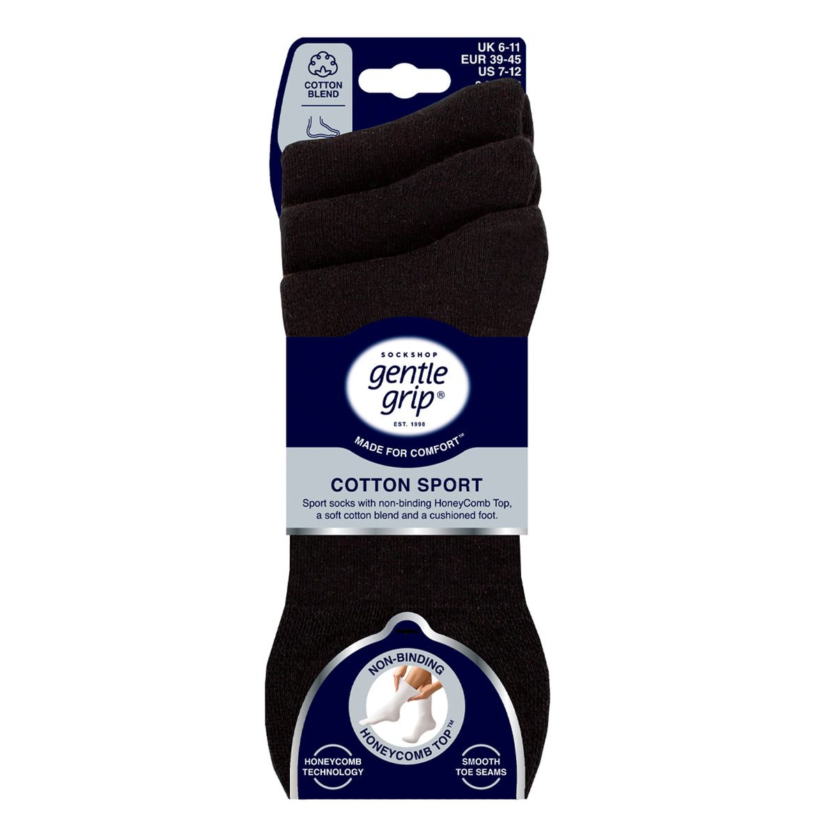 3 Paar Herren Sportsocken - Schwarz