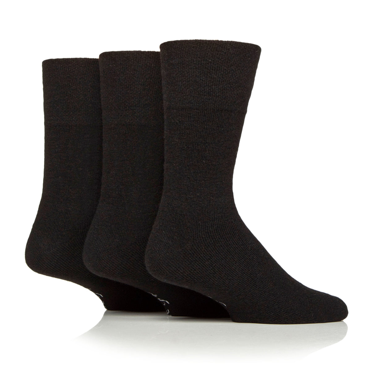 1 Paar Diabetiker-Walker-Stiefelsocken aus Wolle, Schwarz