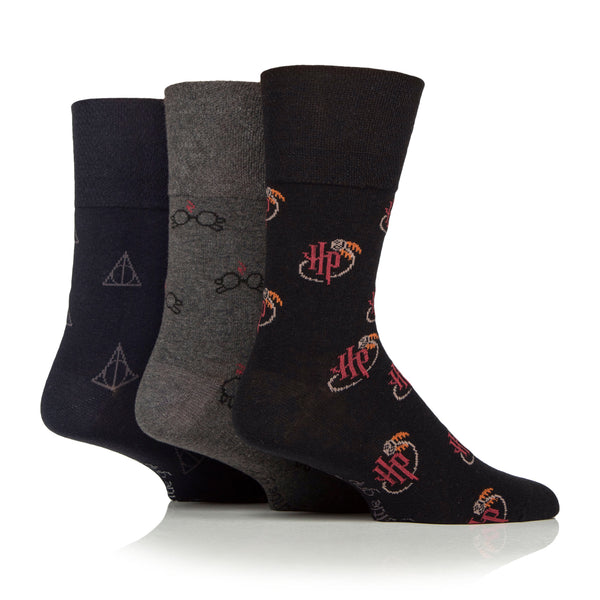 3 Pairs Men's Licensed Character Cotton Socks - Harry Potter