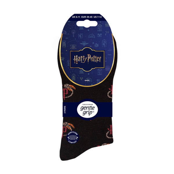 3 Pairs Men's Licensed Character Cotton Socks - Harry Potter
