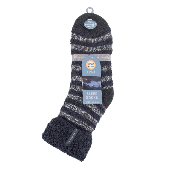 Mens Original Sleep Socks with Feather Turnover Top - Charcoal & Grey