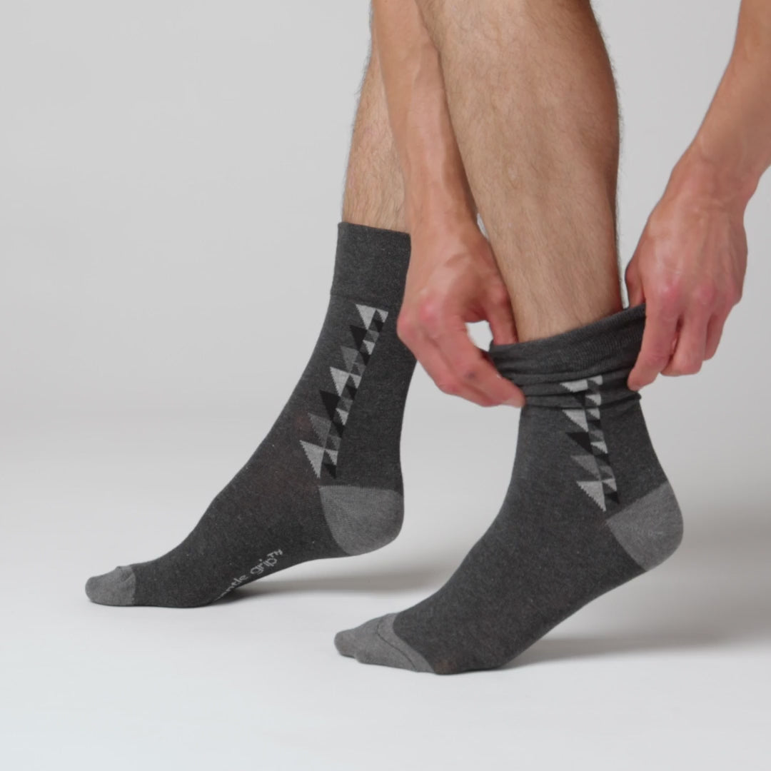 6 Pairs Men's Bigfoot Cotton Socks - Black/Charcoal/Grey